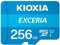 KIOXIA LMEX1L256GG2 Exceria Sd MicroSd Memory Card, 100Mb/s Full HD Recording, Blue, 256 gb