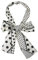 sourcing map Damen Lange Dünn Hals Schals Ketten Streifen Polka Dots Haarband Halstuch Weiß 147 x 13cm