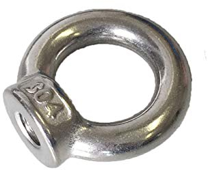 Sunload - Dado ad anello con occhiello simile a DIN 582, in acciaio inox AISI 304 V2A, lucidato, 2 pezzi (M12)