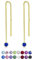 DTPsilver® Punto Luce Oro Giallo Placcato con Brillantini di Cristallo Blu 3 mm - Punti Luce Orecchini Argento 925 Placcati Oro Giallo - Orecchini Punto Luce Oro - Orecchini Blu