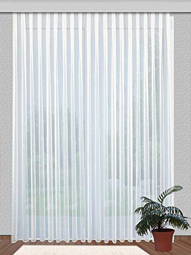 SeGaTeX home fashion Fertigstore Langstore Anna Store Gardine Vorhang Sablé weiß mit Bleibandabschluss (H x B 255 x 300 cm)