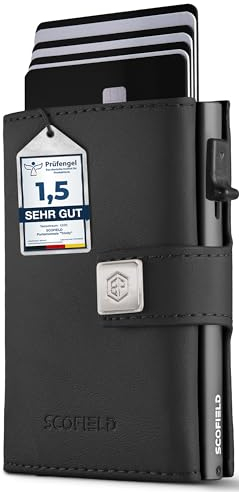 SF SCOFIELD Trinity Premium Slim Wallet I Wallets for Men I Kartenetui Herren 10 – 12 Karten I Kreditkartenetui I RFID Schutz I Karten Portemonnaie I Smart Wallet I Herren Geldbörse I Card Holder