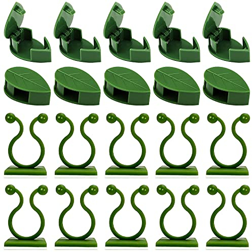 GMMG Clips de Soporte para Plantas Trepadoras 50 Piezas Clips de Pared para Escalar Plantas Ganchos para Plantas Adhesivos Clips para Soportar y Fijar Plantas Fijación de Cables de Oficina