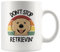 Panvola 'Don't Stop Retrievin ' Golden Retriever Dog Mom Dad Pet Lover Owner Retro Vintage Tasse à café en céramique 11oz Blanc