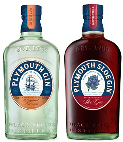 Plymouth Sloe Gin Bundle: Plymouth Original Gin 70cl & Plymouth Sloe Gin 70cl
