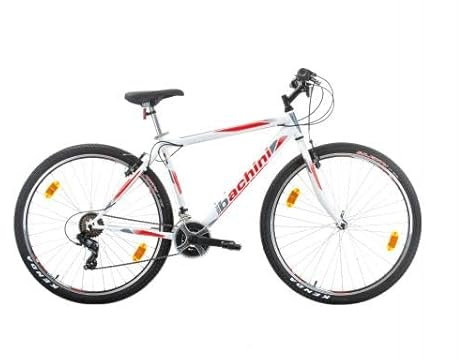 Multibrand Distribution Probike Pro 29 Zoll Mountainbike 21 Gänge, für Männer und Frauen, geeignet von 175 – 190 cm (weiß rot matt)
