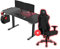 Ultradesk - Level V2 Bureau Réglable en Hauteur - Bureau électrique pour l'Ordinateur - 140x68 cm, pour Gaming, Télétravail - Set avec Tapis de Souris XL, LED RGB - Rouge LED + Throne