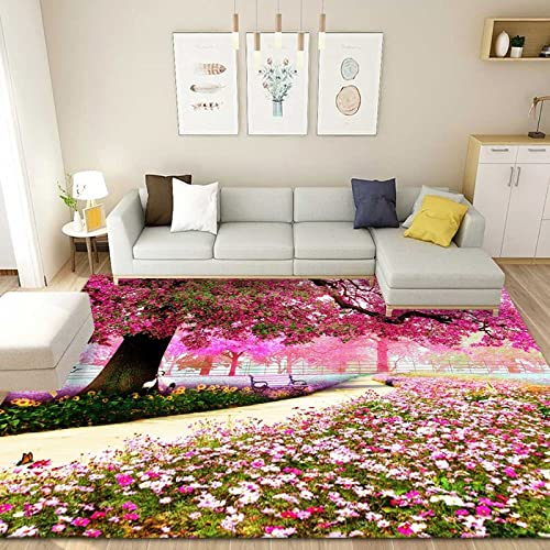 DJHWWD Teppichläufer pink bettvorleger Schlafzimmer kurzflor Teppich 3D-Wohnzimmer-Schlafzimmer Voller Shop-Haushaltsraum 300x400cm Outdoor XXL Schallschutz