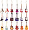 Haooryx 37 Stück Weihnachtsgitarre Holzornamente Weihnachten Holz Gitarre Hängende Ornamente Dekoration Musikinstrument Schild Weihnachtsbaum Dekorative Holzscheiben Anhänger Geschenkanhänger