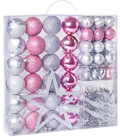 Weihnachtskugeln,79 Christbaumkugeln,Weihnachtskugeln Kunststoff für Weihnachtsbaumschmuck&Christbaumschmuck&Weihnachtsbaum Deko&Weihnachtsdeko