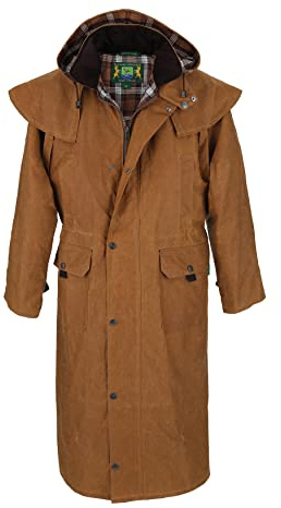 Hunter-Outdoor Unisex Endinburgh Wachsjacke Mantel Cape Lange Jacke