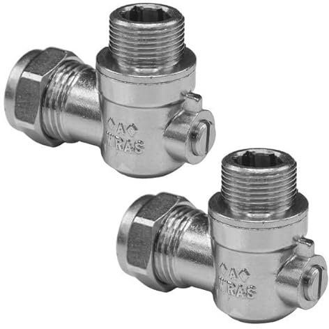 NPH 15mm x 1/2 Male Threaded Flat Faced Isolation Ball o fix Angle Valves for 1/2 Flexible Tap Connector (Pair)
