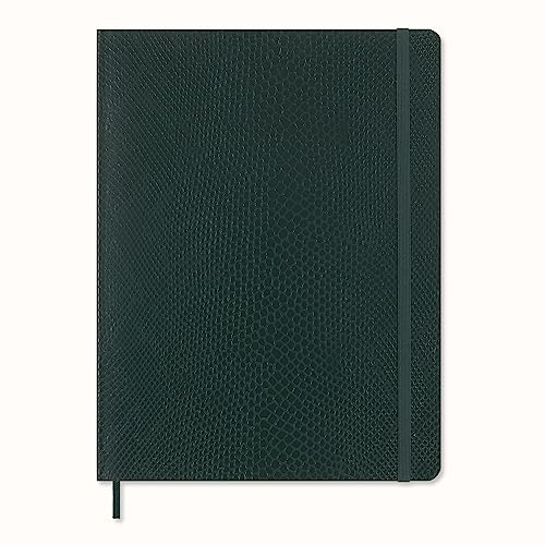 Moleskine Precious & Ethical Notizbuch, mit einer einer Geschenkbox, veganen Einband mit Python-Effekt, Klettverschluss, XL-Format 19x25cm, Farbe Grün