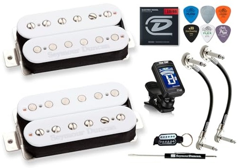 Seymour Duncan Hot Rodded Humbucker-Set, passend zu SH-2n Jazz SH-4 JB Gitarren-Tonabnehmer, Tonebird Bündel, perfekt für Blues, Rock, Country und Metal (weiß)