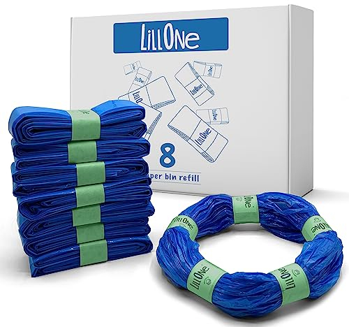 LillOne 8 Ricariche EXTRA LUNGHE UNIVERSALI Mangiapannolini a 7 Strati, Nuova Formula Anti Odore - Sacchetti Ricarica Mangia Pannolini - Compatibili con Maialino Foppapedretti Tommee Tippee e altri