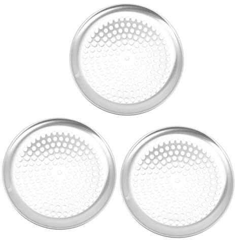 OQHAIR 2 uds. Plantillas Circulares para moldes para Pizza Perforados, Molde para Pizza de Acero Inoxidable, Molde para Pizza con Agujeros, Molde para Pizza Plano, moldes para Pizza, Mold