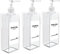 Roselee Set di 3 dispenser di sapone da parete, dispenser di sapone per doccia, senza foratura, 500 ml, dispenser di sapone da parete, trasparente, con imbuto ed etichette impermeabili per cucina,