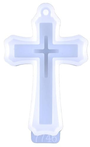 UNFAIRZQ Molde para colgante de cruz, molde de resina de silicona para manualidades, reutilizable, fácil de desmoldar, maravilloso regalo