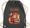 Turnbeutel Rucksack - Feuerwehr - Geschenk Feuerwehrmann mit Name personalisiert I Löschfahrzeug Motiv - Unisize - Dunkelgrau - turnsackerl kindergarten beutel für wechselwäsche feuerwehrauto