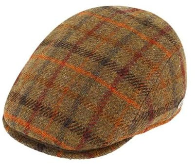 fiebig Flatcap Harris Tweed Karo oliv Größe 60
