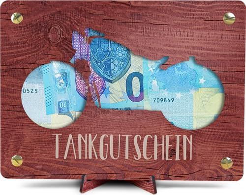 Tankgutschein - XL Geldgeschenk aus Holz inkl. Ständer | Männer Geschenke, Männer Geschenke Geburtstag, Geschenk Mann, Geburtstagsgeschenk für Männer, Geburtstagskarte