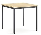 furni24 Schreibtisch-Stahl 80x80x75cm, Eiche TÜV/GS-Einfache Montage, Arbeitstisch, Bürotisch, Küchentisch, Esstisch, Druckertisch Büro-Möbel Arbeitszimmer Computertisch Gaming-Tisch Mehrzwecktisch