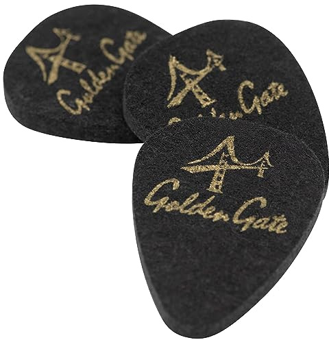 Golden Gate FP-2 Ukulele Filz-Plektren - Schwarz - 3er Pack