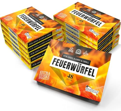 TMV24 1152x Anzündwürfel Kaminanzünder Kohleanzünder + 1x gratis Schlüsselanhänger, Anzünder Würfel Grillanzünder Ofenanzünder für Kamin, Ofen Anmachwürfel Kohlenanzünder Anzündwolle Kohlenanzünder