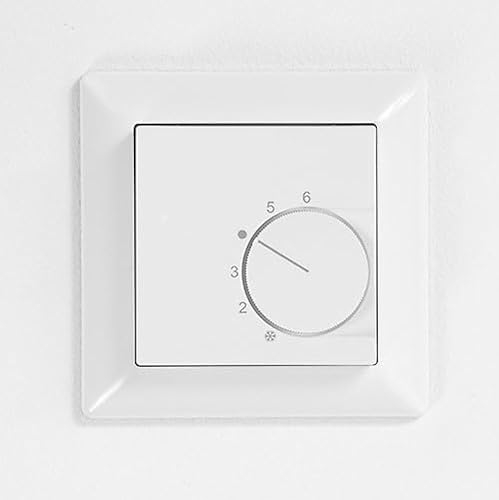 Ritzer Raumthermostat Raumtemperaturregler Fußbodenheizung für Jung AS500 im Set mit Abdeckung und Rahmen
