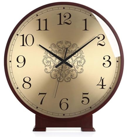 Mantel Clock 10 Inch Desk Clock Battery Operated Silent Wooden Grandfather Clock for Living Room Fireplace Office Table Shelf Home Décor Gift (A)