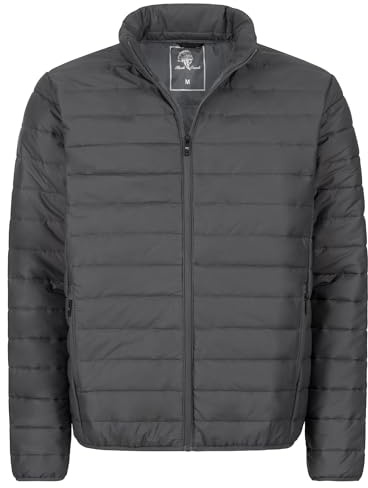 Rock Creek Herren Steppjacke Übergangsjacke Leicht Herrenjacke Männer Jacken Stepp Jacken mit Kapuze Daunenjacke Thremojacke H-353 Dunkelgrau S