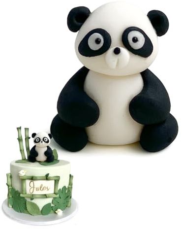 SugarArt Edible Panda Cake Topper - Handmade Animal Cake Decorations - Perfect on Fondant, Butter Cream, & Icing Sugar Cakes - Made of Sugar - Contains Food Colors (1 Pc Panda)