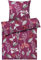 Pure Label Blumen Bettwäsche 135x200 cm mit einem Kissenbezug 80x80 cm - Traumhaft weiches Bettwäsche-Sets 135 x 200 cm in Beere aus 100% Baumwolle mit YKK Reißverschluss