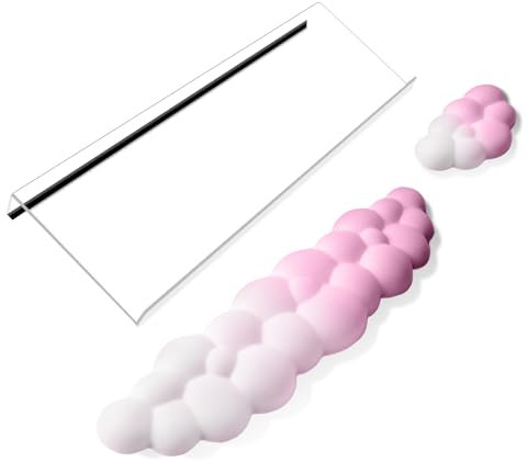 Cloud Wrist Rest with Computer Keyboard Stand, Memory Foam Keyboard Wrist Rest, Tilted Keyboard Support, Ergonomic Typing Keyboard Holder, Rest Wrist Pad for Office, Gaming, Computer, Laptop
