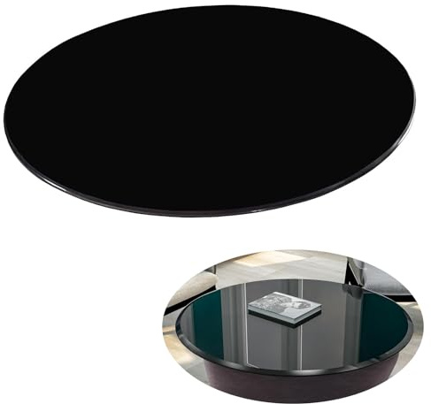 Glasplatte Rund Durchm. 38-100cm Schwarz Glastisch Tischplatte Aus Gehärtetem Glas Tisch Glasscheibe 8mm Dick, für Esstisch, Couchtisch, Restauranttisch, Bürotisch, Beistelltisch ( Color : Noir , Size
