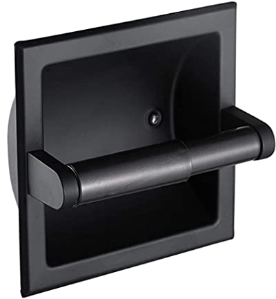 Eingezogener Toilettenpapierhalter Edelstahl Wandmontage Toilettenrollenhalter Badezubehör schwarz, Toilettenrollenhalter