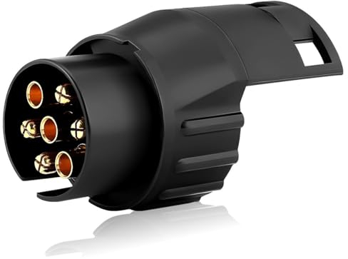 GEARMONSTER 7 poliger auf 13 poliger Anhänger Adapter Anhängerkupplung Steckdosenadapter 12V Schleppadapter, elektrischer Steckdosen Konverter Anschluss für PKW Wohnwagen, Wohnmobil, Boot, Autos, LKW
