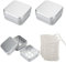 3 Stück Seifendose Reise, Aluminum Seifenbox Seifenschalen mit Abtropfgitter und Seifensäckchen Rasierseife Box für Rasierseife und Festes Shampoo für Hause Reisen