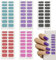 AYV 5 Blatt 80 Stk Nagelfolie,Nagelfolie UV härtend,Nagelsticker UV Härtend,Echte Nagellack-Kunst Aufkleber,Nagelfolie Selbstklebend, Anhaltende Nagellackstreifen für Frauen,Mädchen