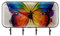 etoenbrc Perchero de tinta con diseño de mariposa arcoíris para colgar abrigos, 4 ganchos de hierro para colgar abrigos, percheros decorativos para pared, resistentes para ropa, bolsas y llaves