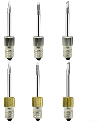 Elektronische LöTkolbenspitzen, LöTspitze Set FüR LöTstation, LöTkolben Spitzen Mit E10 Schnittstelle 6xersatz LöTspitzen Soldering Tips Zum LöTen/Soldering Station ZubehöR, Nadelspitzen, Ersatzteile