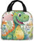 Mexpekil Bolsa de almuerzo con diseño de hojas de dinosaurio, lonchera aislada para hombres y mujeres, a prueba de fugas, para escuela, trabajo, picnic