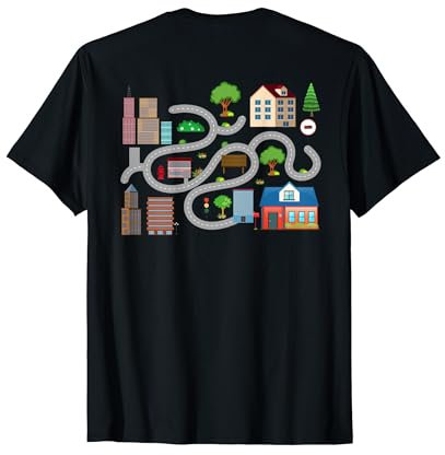 Spielzeugauto Straße Spielmatte Rücken Massage Spielteppich T-Shirt