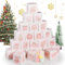 Hianjoo 24 Adventskalender zum Befüllen 2024, 24x Geschenkbox Weihnachten Klein, Weihnachtskalender Boxen zum Selber Basteln, Adventskalender Selber Basteln - Rosa