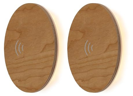 Northpoint LED Wandleuchte Indirektes Licht Echtholz (2er-Set Bewegungsmelder Kirschholz)