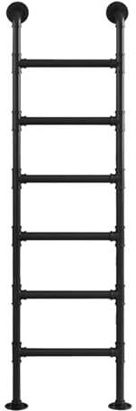 Scala in ferro battuto per finestre di cantina, 2,8 m, montaggio a parete, per camper, letti a castello, appartamenti e ponti esterni (nero, 280 cm)