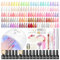 PEACECOLOR 58pcs Kit Vernis Semi permanent Complet 40 Pcs Vernis Gel UV Ongle Nude Rose Blanc Rouge Vert Gris avec Lampe à Ongles Set et Base Coat Top Coat Kit Ongle Gel Nail Art Pour Manucure