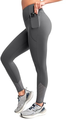 Yvette Mesh Sport Leggings Damen Fitness Sporthose mit Tasche Blickdicht Gym Lauf Leggins