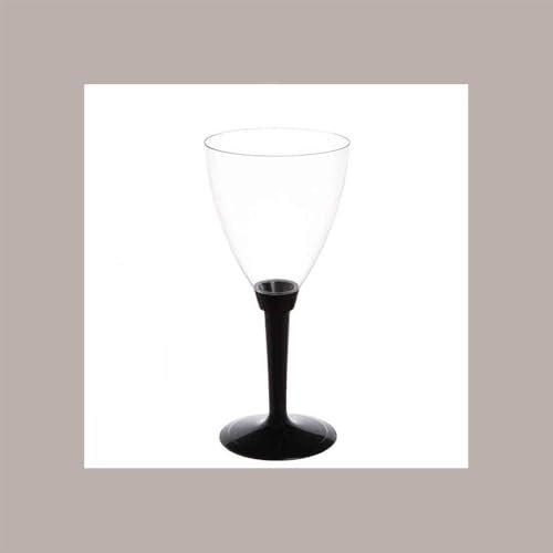 Lucgel Calice Flute Base Nera e Coppa Trasparente Assemblabile in PS 100cc - 100 Pezzi -