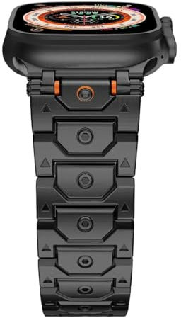 dongriuk Correa de acero inoxidable para Apple Watch Ultra 2, correa de metal para iWatch series 10/9/8/7/6/5/4/se, pulsera ajustable.(Black,38mm 40mm 41mm)